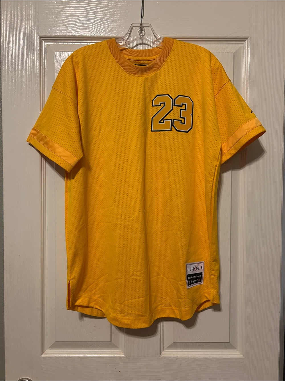 Men's Jordan Yellow Athletic Jersey with '23' Small